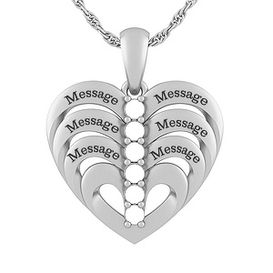 Color stone family heart necklace Clearance